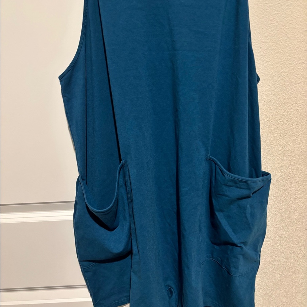 Women's Teal Sleeveless Romper - Picture 3 of 7